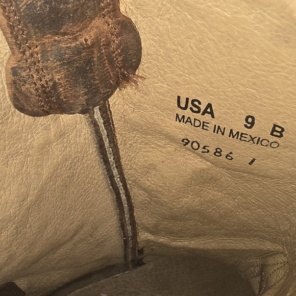 Shyanne Daisy Mae Brown Leather Floral Snip-toe Western Boots size 9 - Picture 8 of 9